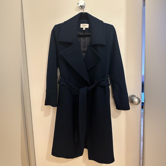 Reiss Teal Belted Coat - Picture 3 of 6